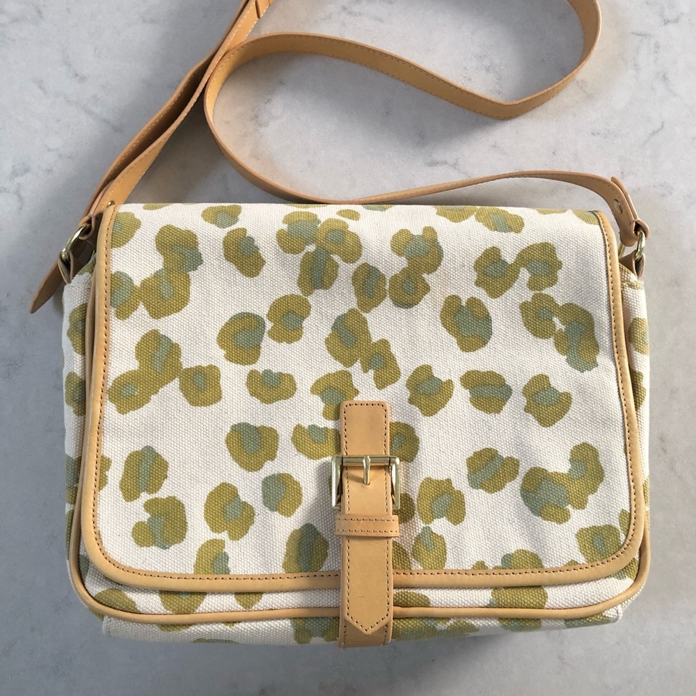 APC leopard cotton canvas crossbody bag